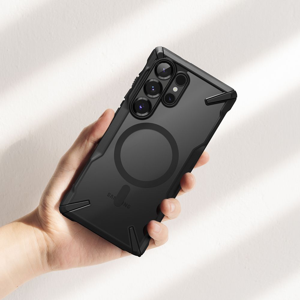 Ringke Samsung Galaxy S25 Ultra Fusion X MagSafe Σκληρή Θήκη με Πλαίσιο Σιλικόνης και MagSafe - Black / Διάφανη