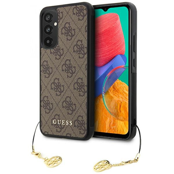 Guess Samsung Galaxy A34 5G - 4G Charms Collection Θήκη με Επένδυση Συνθετικού Δέρματος - Brown - GUHCSA34GF4GBR