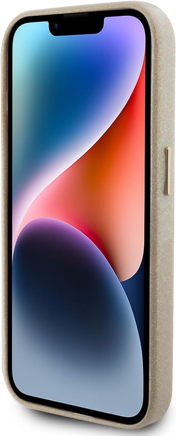 Guess iPhone 15 Pro Glitter Glossy Script Θήκη Σιλικόνης - Gold / Light Gold - GUHCP15LPGMCSD