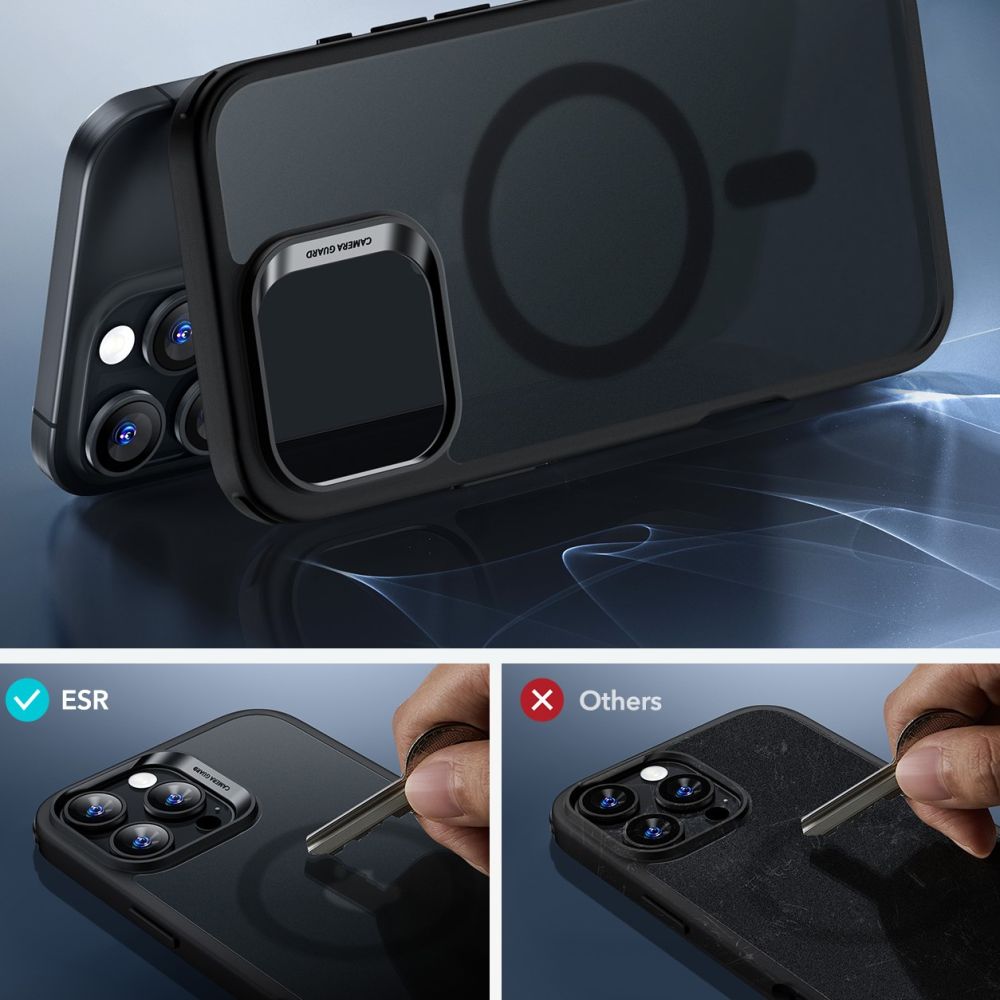 ESR iPhone 16 Pro Max Classic Hybrid Halolock MagSafe Σκληρή Θήκη με Πλαίσιο Σιλικόνης και Αντιχαρακτικό Γυαλί Οθόνης - Frosted Black