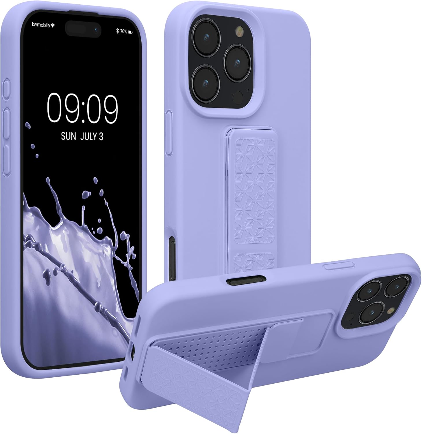 KW iPhone 16 Pro Max Θήκη Σιλικόνης TPU με Finger Holder - Lavender