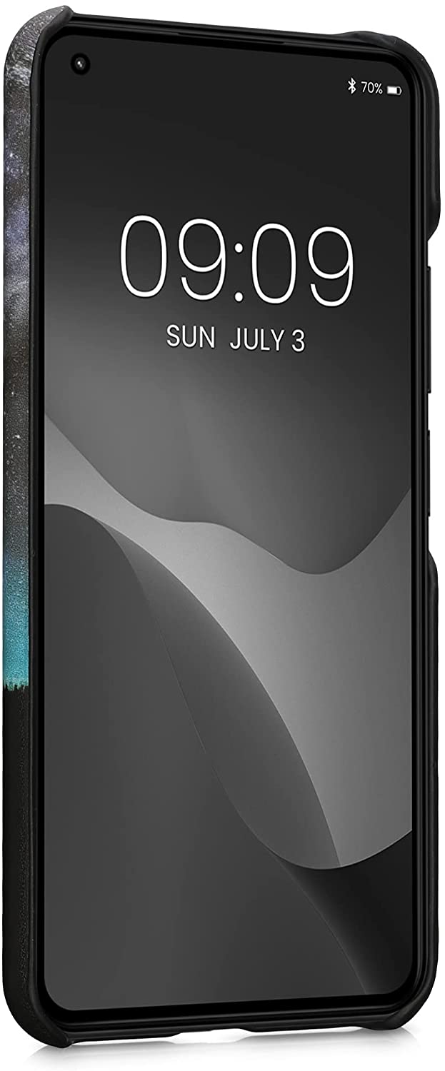 KW Xiaomi 11 Lite 5G NE / Mi 11 Lite 5G Σκληρή Θήκη με Επένδυση Συνθετικού Δέρματος - Design Cosmic Nature - Blue / Grey / Black - 57839.01