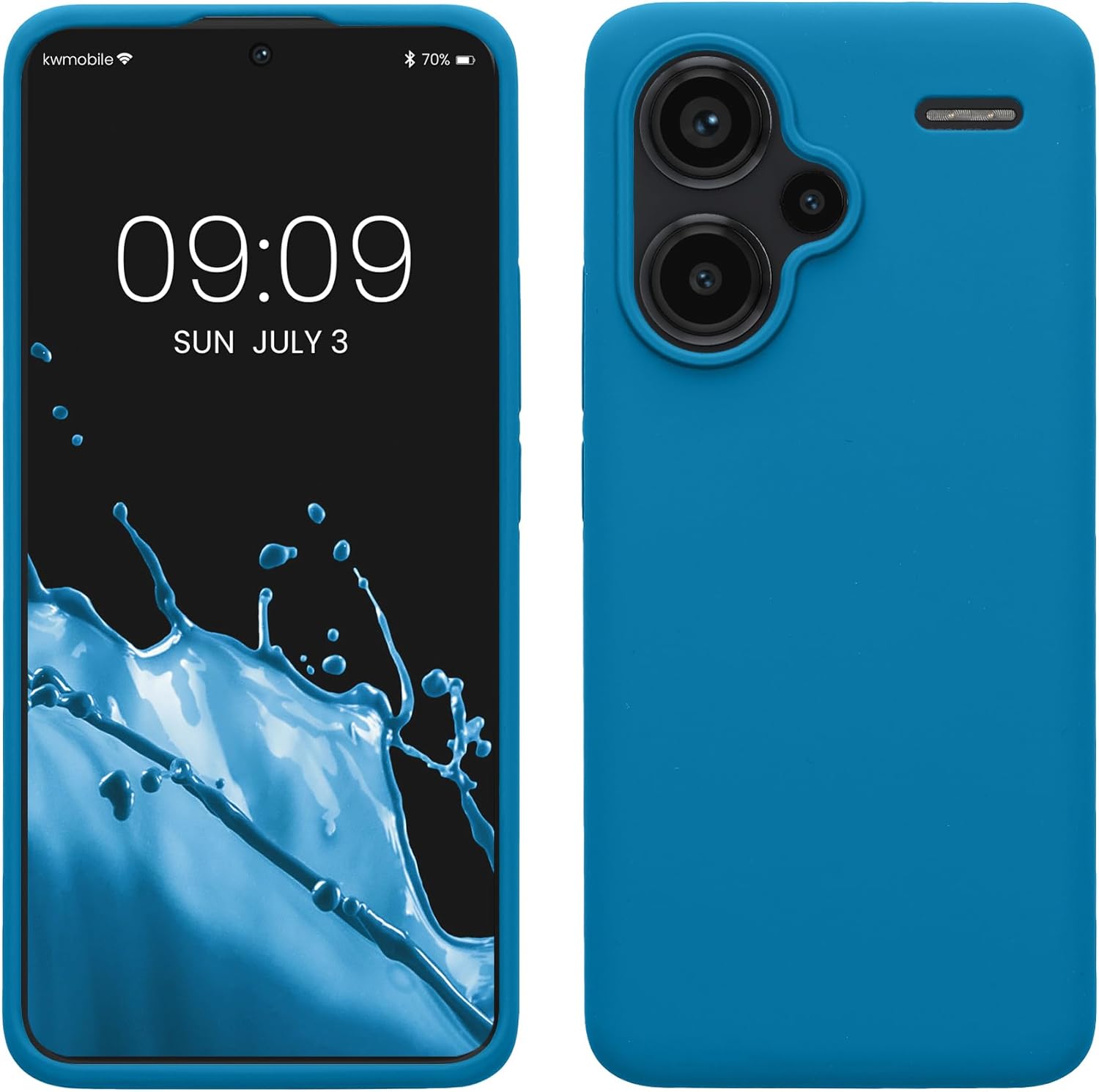 KW Xiaomi Redmi Note 13 Pro+ 5G Θήκη Σιλικόνης Rubberized TPU - Caribbean Blue