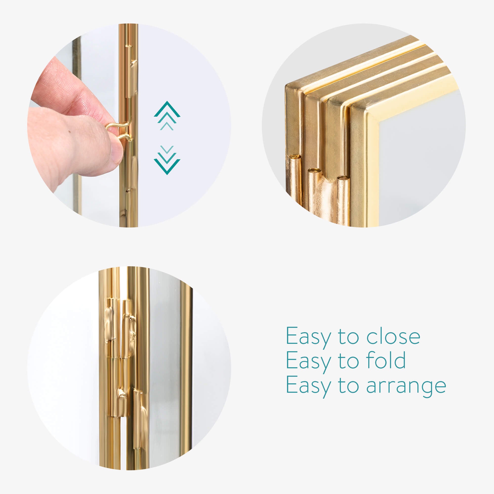 Navaris Αναδιπλούμενη Διπλή Κορνίζα για Φωτογραφίες - Gold - 54486.3