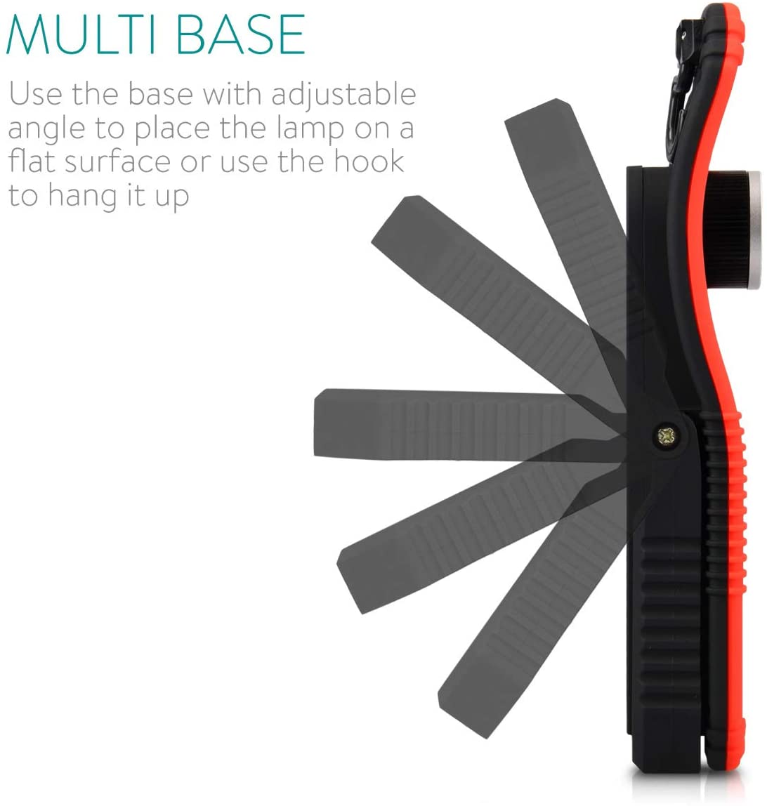 Navaris 1x 3W COB LED Work Light Φακός Εργασίας με Μαγνητική Βάση και Γάντζο - Black / Red - 45758.01