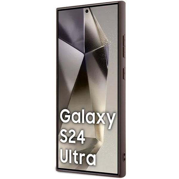 Guess Samsung Galaxy S24 Ultra - 4G Triangle - Σκληρή Θήκη με Επένδυση Συνθετικού Δέρματος και Πλαίσιο Σιλικόνης - White - GUHCS24LPG4GPH