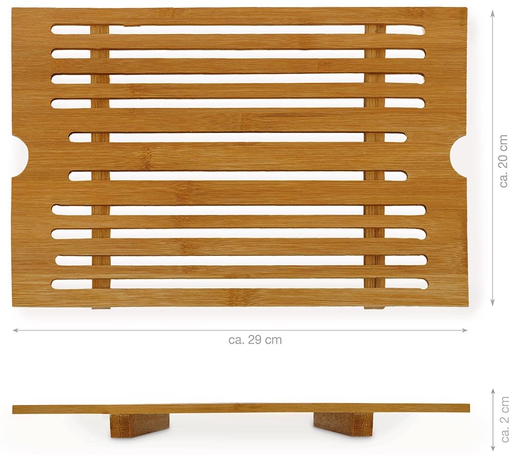 Relaxdays Ξύλο Κοπής Ψωμιού με Συλλέκτη για τα Ψίχουλα - Brown - 4052025153281