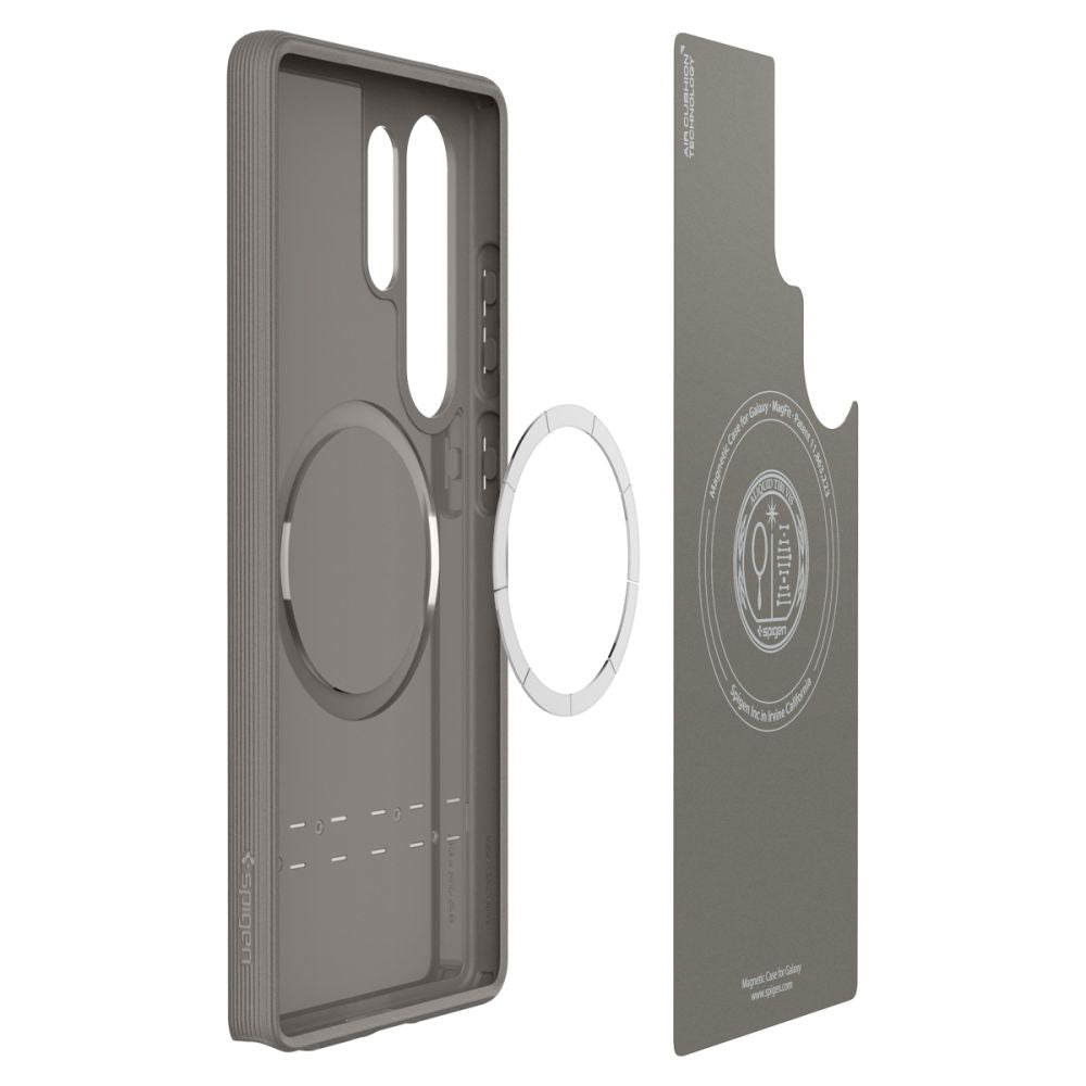 Spigen Samsung Galaxy S25 Ultra - Parallax Mag Θήκη Σιλικόνης με Σκληρό Πλαίσιο και MagSafe - Ash Grey