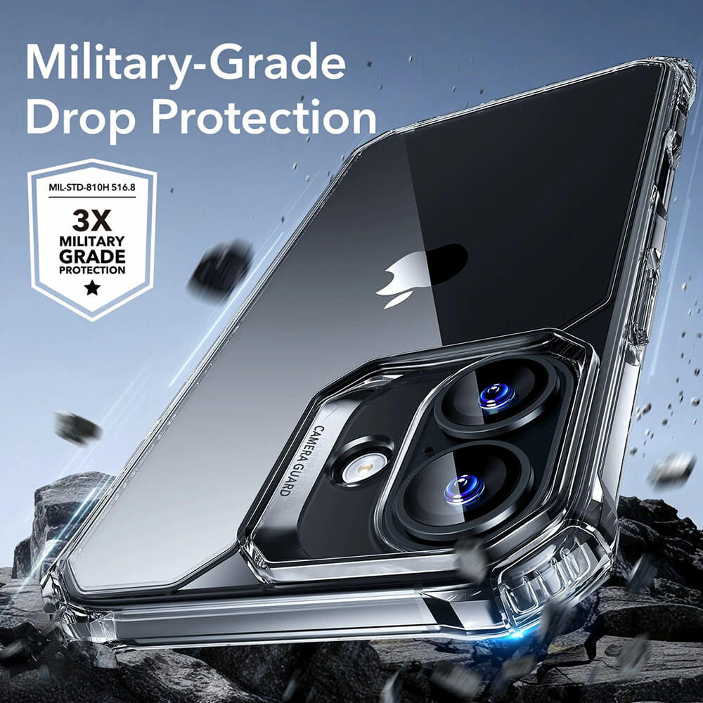 ESR iPhone 16 Air Armor Σκληρή Θήκη με Πλαίσιο Σιλικόνης - Διάφανη