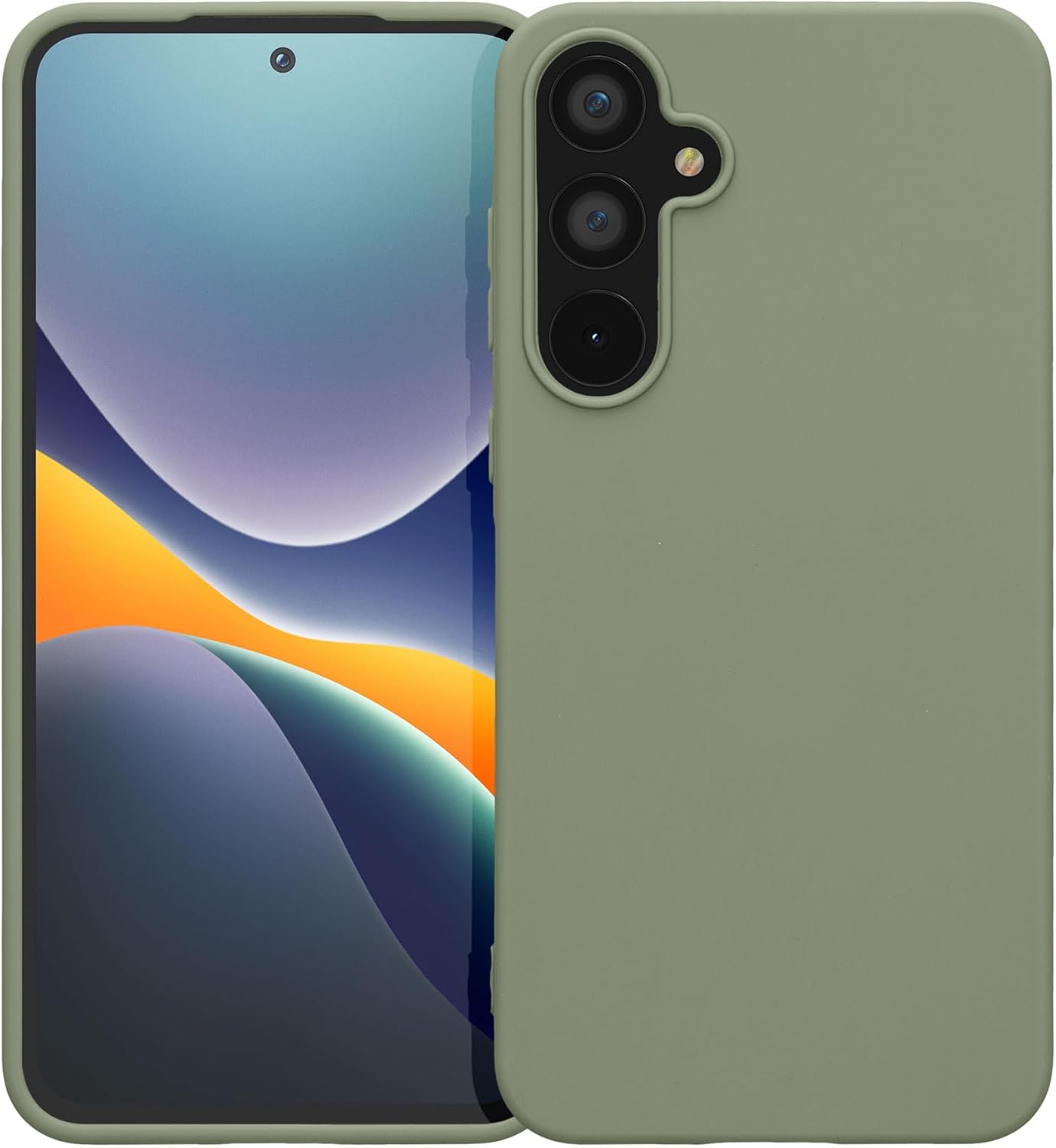 KW Samsung Galaxy A55 5G Λεπτή Θήκη Σιλικόνης TPU - Grey Green