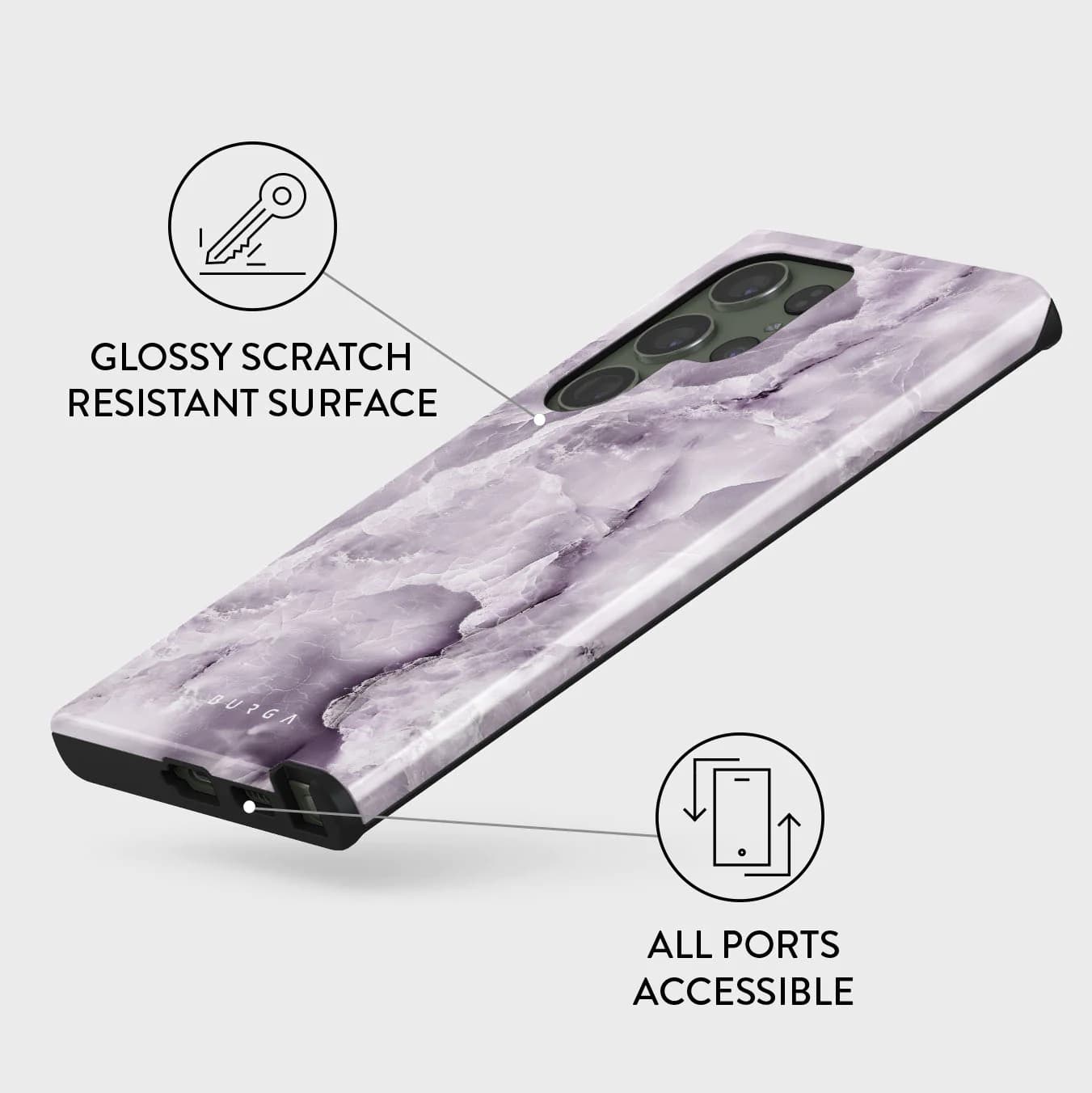 Burga Samsung Galaxy S23 Ultra Fashion Tough Σκληρή Θήκη - Black Currant