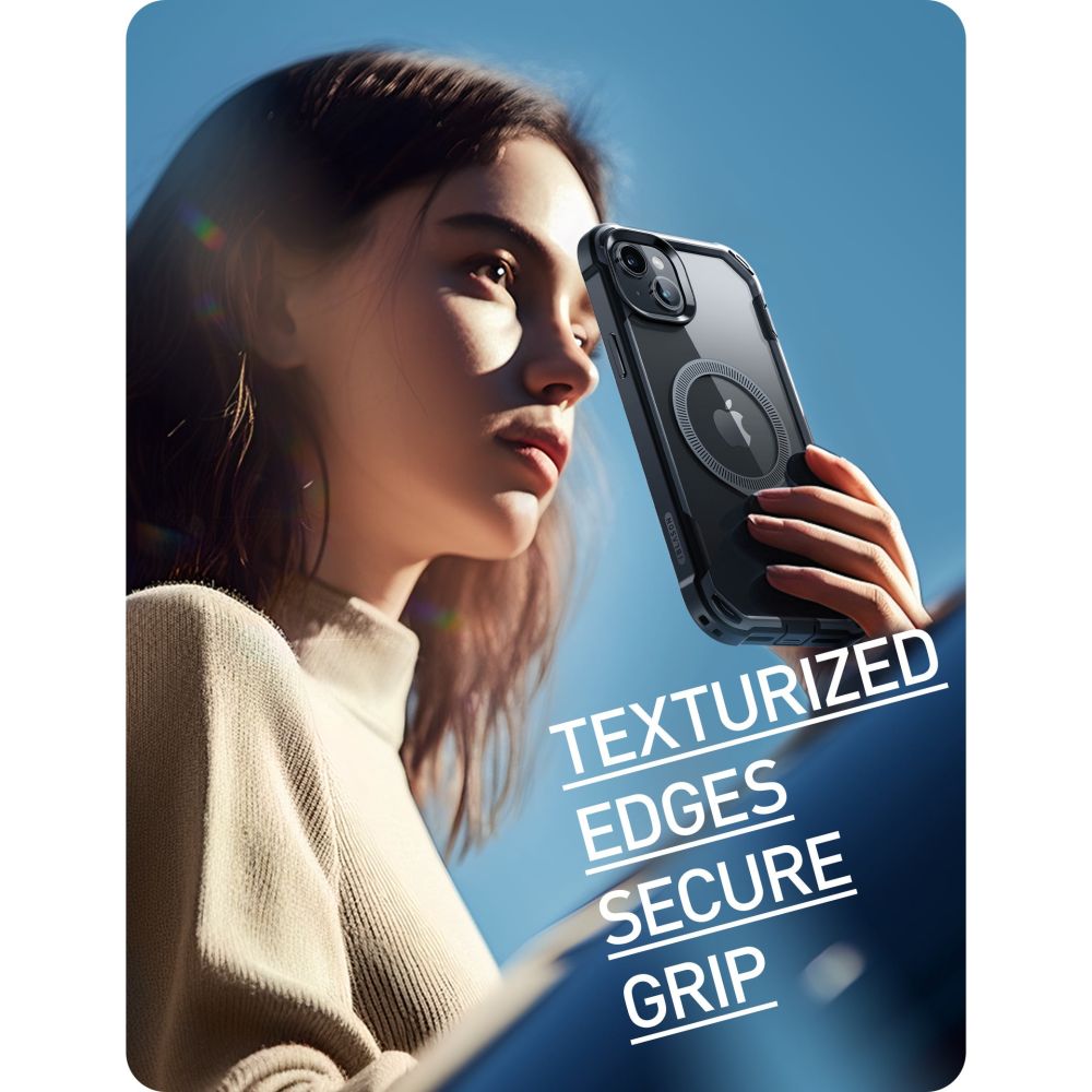 i-Blason iPhone 15 Ares Mag MagSafe Σκληρή Θήκη με Πλαίσιο Σιλικόνης και Προστασία Οθόνης - Black