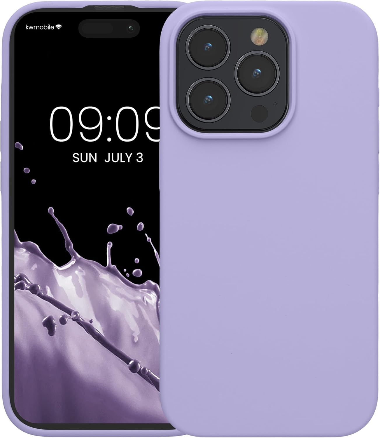 KW iPhone 15 Pro Θήκη Σιλικόνης Rubberized TPU - Lavender