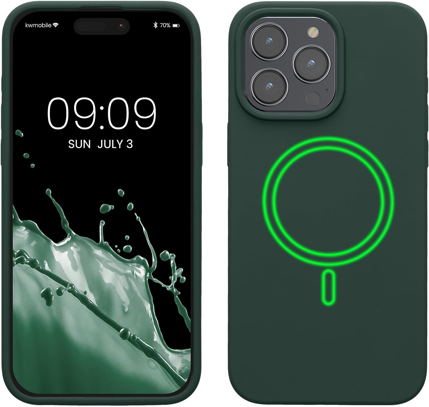 KW iPhone 15 Pro Max Θήκη Σιλικόνης Rubber TPU με MagSafe - Moss Green