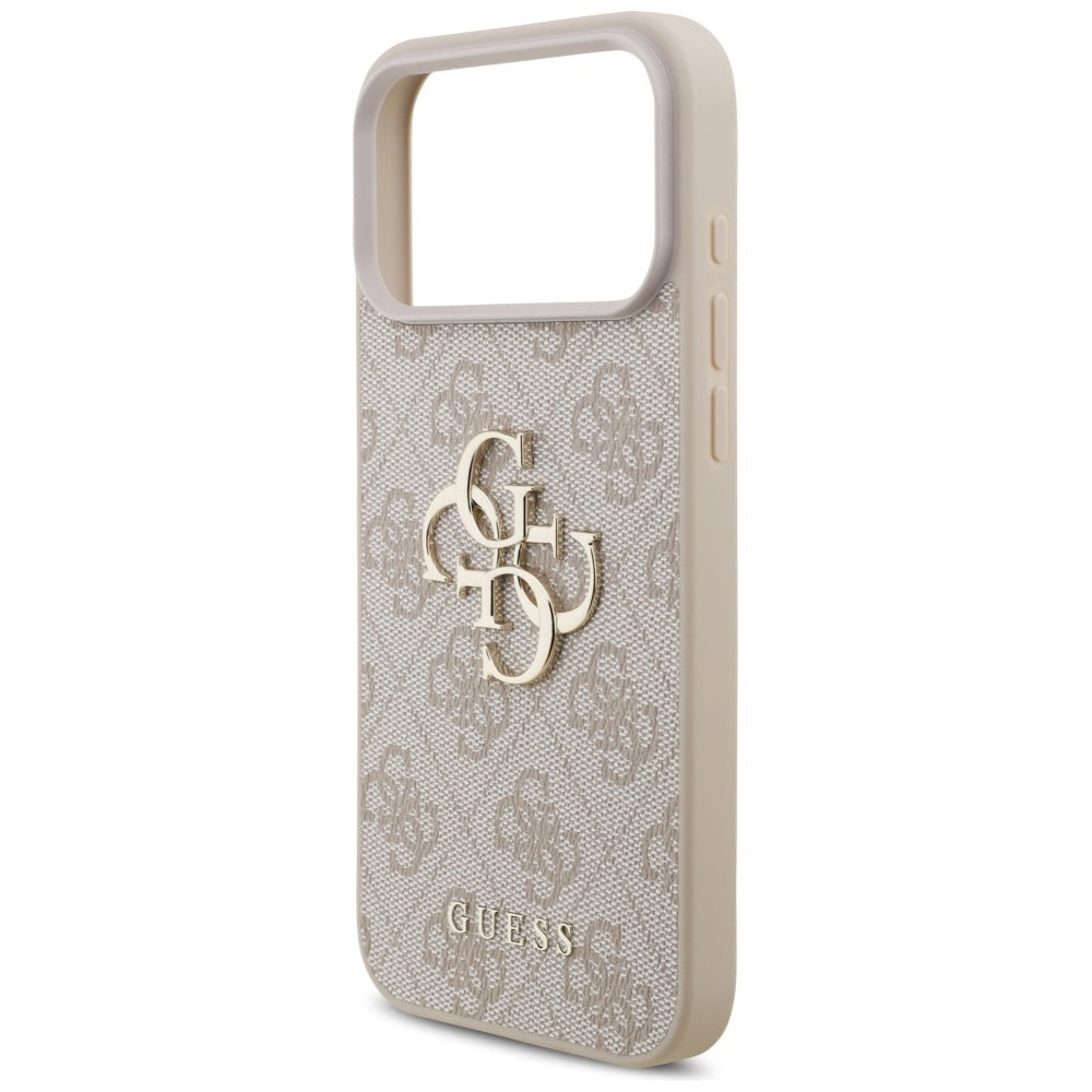 Guess iPhone 17 Pro Max - 4G Strap 4G Classic Logo - Σκληρή Θήκη με Επένδυση Συνθετικού Δέρματος και Λουράκι - Pink - GUHCP17XP4GMGSP