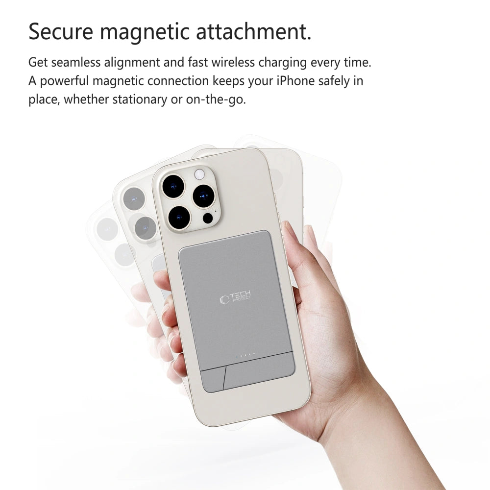 Tech-Protect PB14 Lifemag MagSafe Μαγνητικό PowerBank Κινητού 5000 mAh - Space Grey