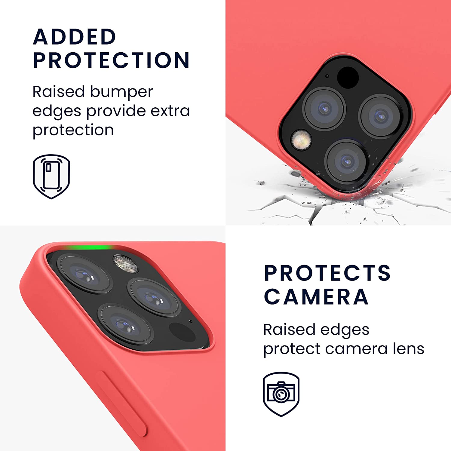 KW iPhone 12 / iPhone 12 Pro Θήκη Σιλικόνης Rubber TPU - Living Coral - 52641.141