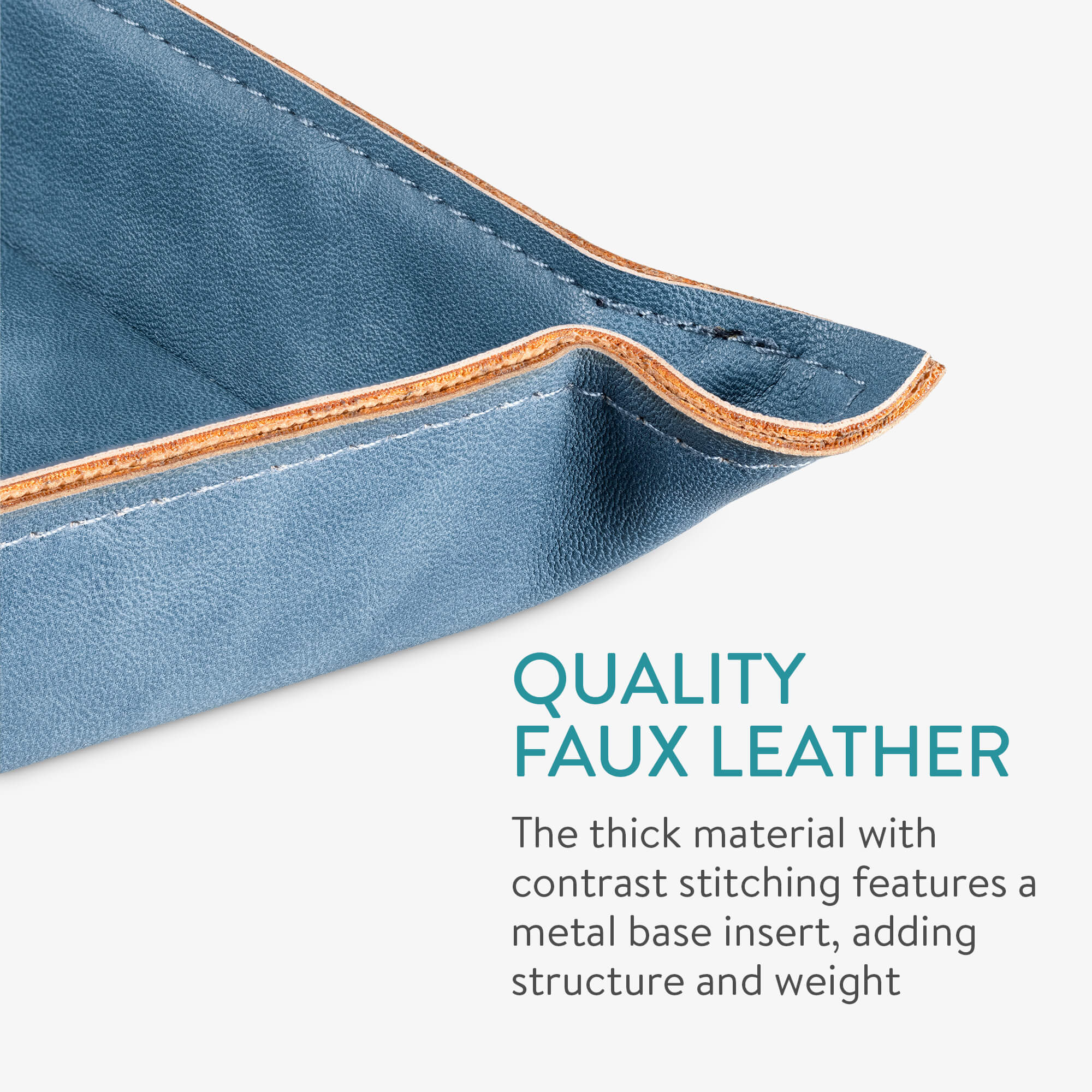 Navaris Σετ με 2 Δίσκους Αποθήκευσης με Διαχωριστικά από Δερματίνη - Blue - 58080.17