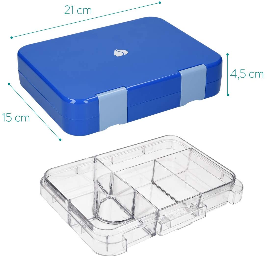 Navaris Bento Box for Kids Δοχείο Αποθήκευσης Τροφής για Παιδιά BPA Free - Blue - 49877.01.17