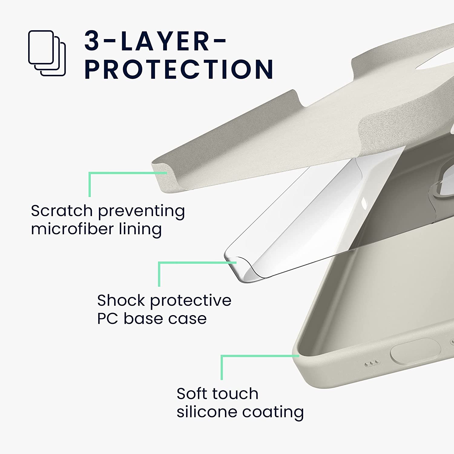 KW iPhone 14 Pro Θήκη Σιλικόνης TPU - White - 59073.02