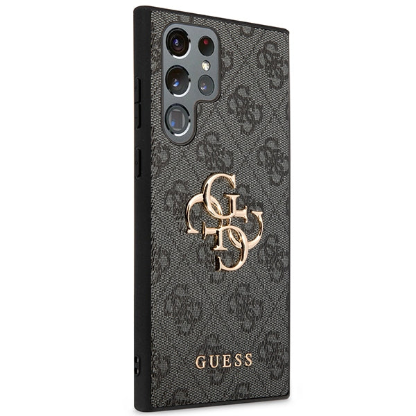 Guess Samsung Galaxy S24 Ultra - 4G Big Metal Logo Θήκη με Επένδυση Συνθετικού Δέρματος - Black - GUHCS24L4GMGGR