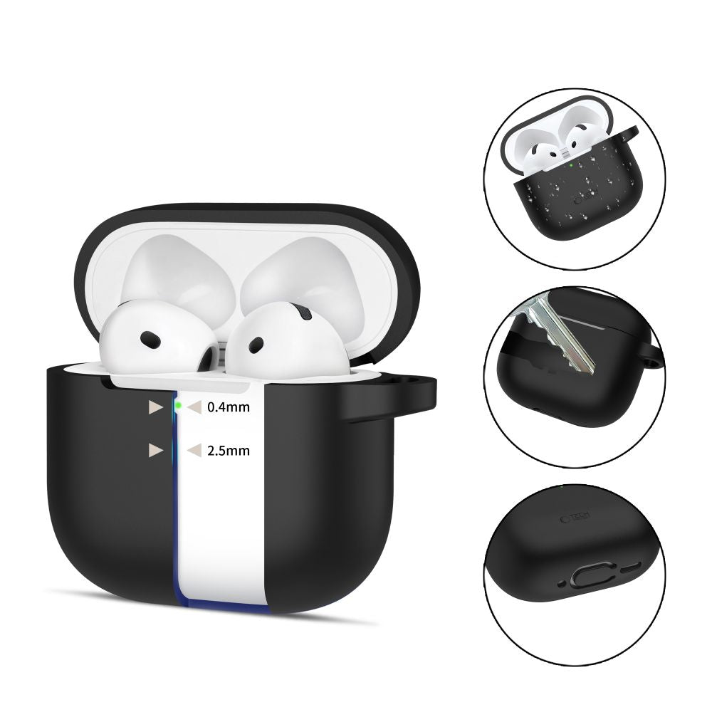 Tech-Protect AirPods 4 Θήκη Σιλικόνης - Silicone Hook - Black