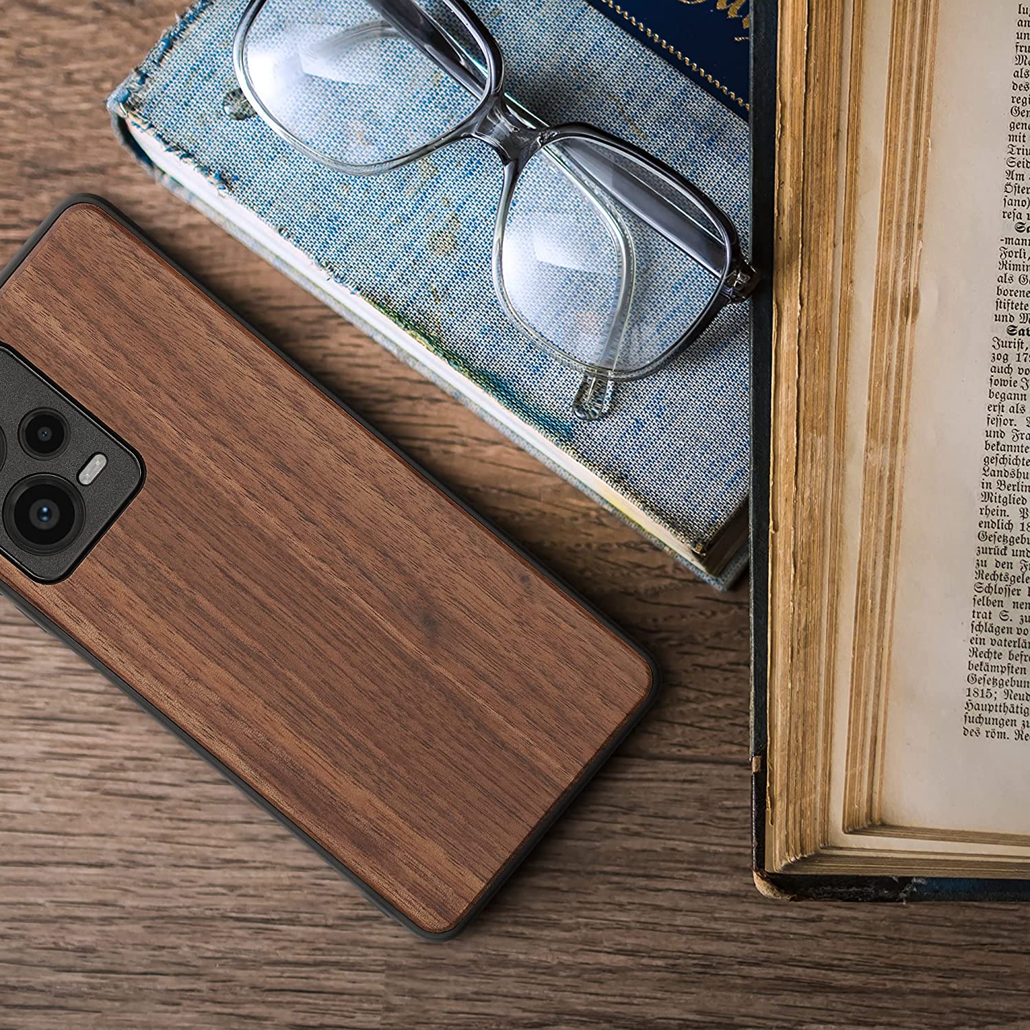 KW Xiaomi Redmi Note 12 Pro+ Θήκη από Φυσικό Ξύλο - Dark Brown - 60699.18