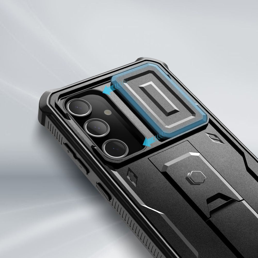 Tech-Protect Samsung Galaxy S24 FE Kevlar Cam+ Θήκη 360 Full Body με Προστασία για την Οθόνη και την Κάμερα και Stand - Black