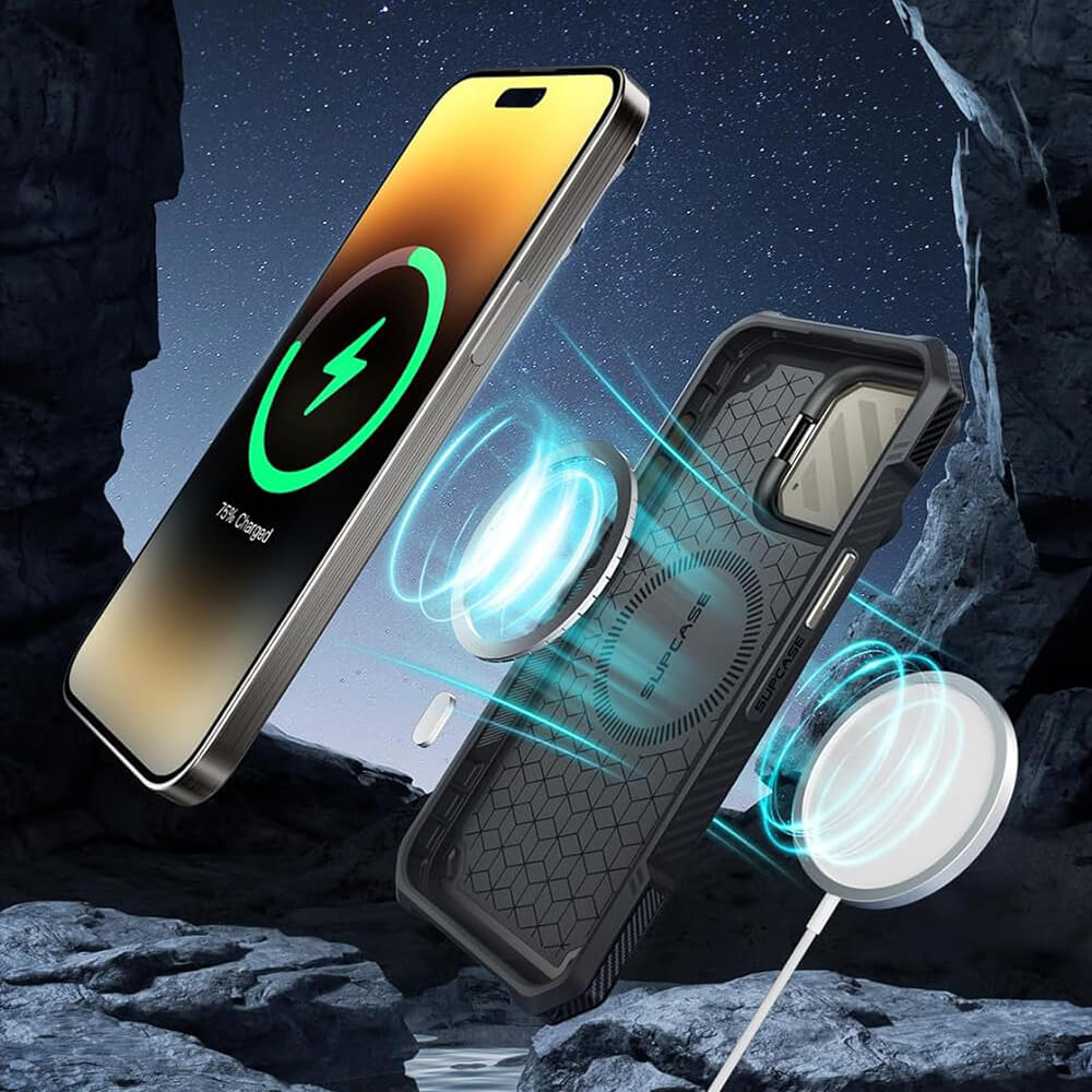 Supcase iPhone 15 Pro Max - Unicorn Beetle XT MagSafe - Σκληρή Θήκη με Προστασία Κάμερας / Stand - Titan Gray