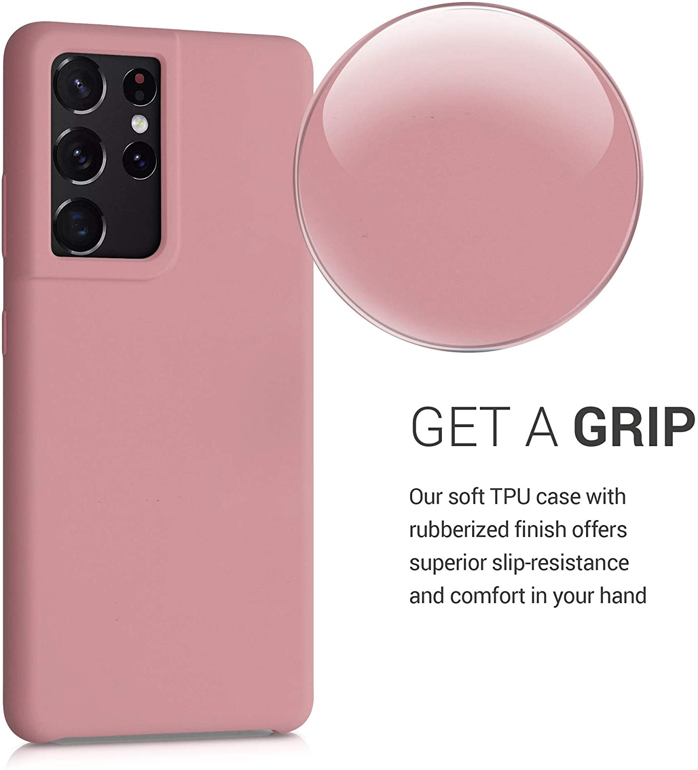 KW Samsung Galaxy S21 Ultra Θήκη Σιλικόνης Rubber TPU - Rose Tan - 54074.193