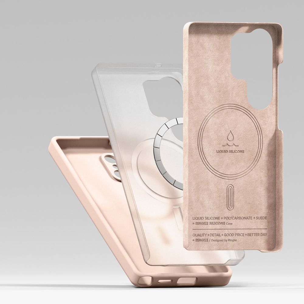 Ringke Samsung Galaxy S25 Ultra Silicone Magnetic MagSafe Case Θήκη Σιλικόνης με MagSafe - Pink Sand