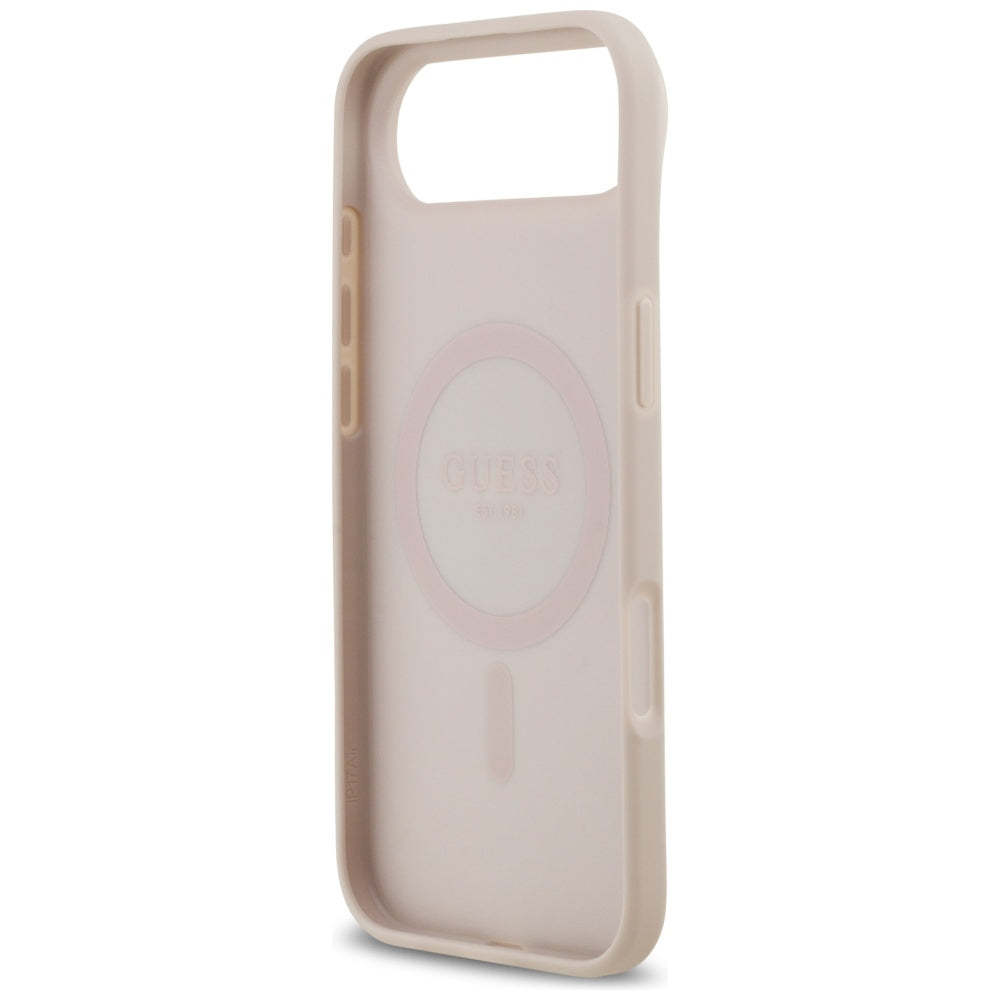 Guess iPhone Air - 4G Circle Classic Logo MagSafe - Θήκη με Επένδυση Συνθετικού Δέρματος - Pink - GUHMP17MP4PGRSGP