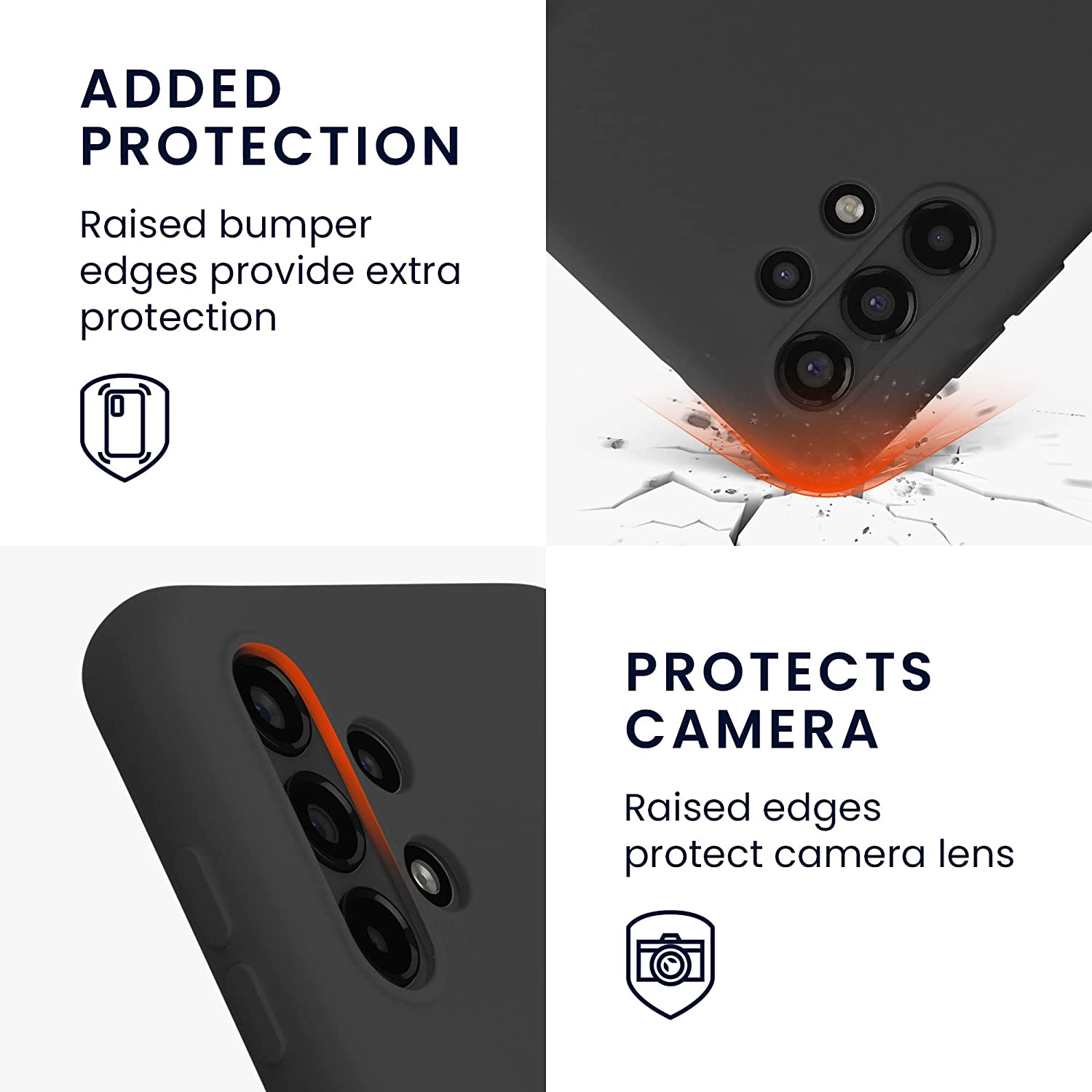 KW Samsung Galaxy A13 4G Θήκη Σιλικόνης Rubberized TPU - Black - 58049.01