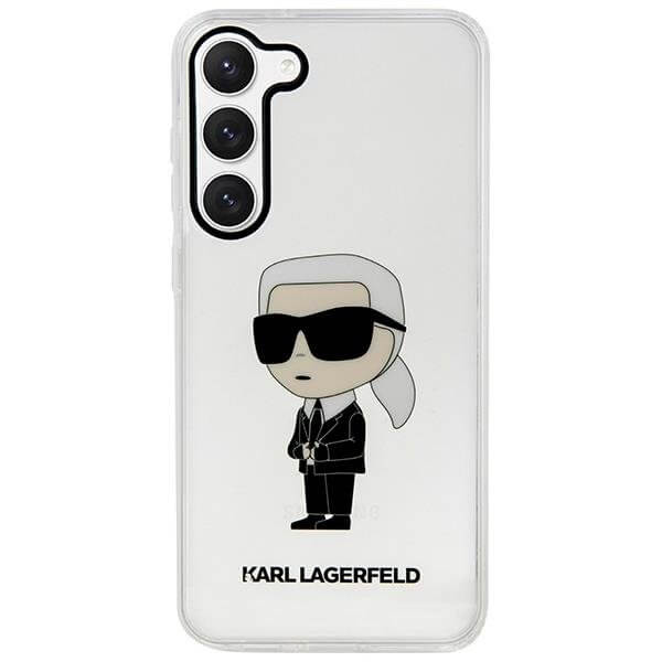 Karl Lagerfeld Samsung Galaxy S23+ - Ikonik Karl Σκληρή Θήκη με Πλαίσιο Σιλικόνης - Clear - KLHCS23MHNIKTCT