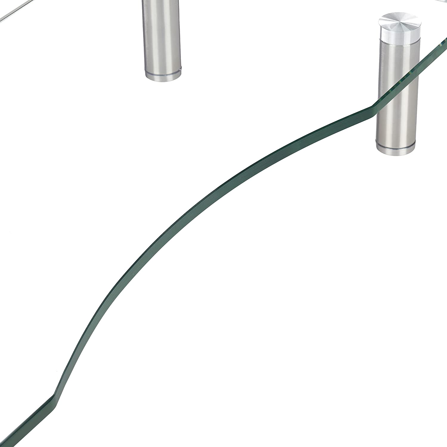 Relaxdays Γυάλινη Βάση Στήριξης Οθόνης Τηλεόρασης / Laptop με Ρυθμιζόμενο Ύψος - Clear - 4052025921316