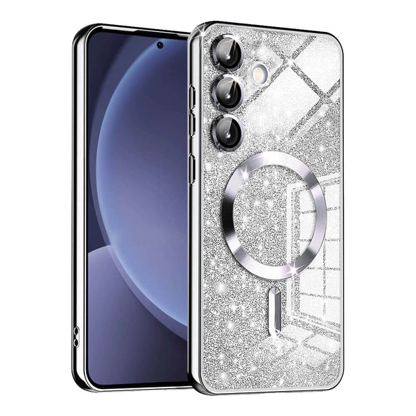 Techsuit Samsung Galaxy S25 - Luxury Glitter MagSafe - Θήκη Σιλικόνης - Silver