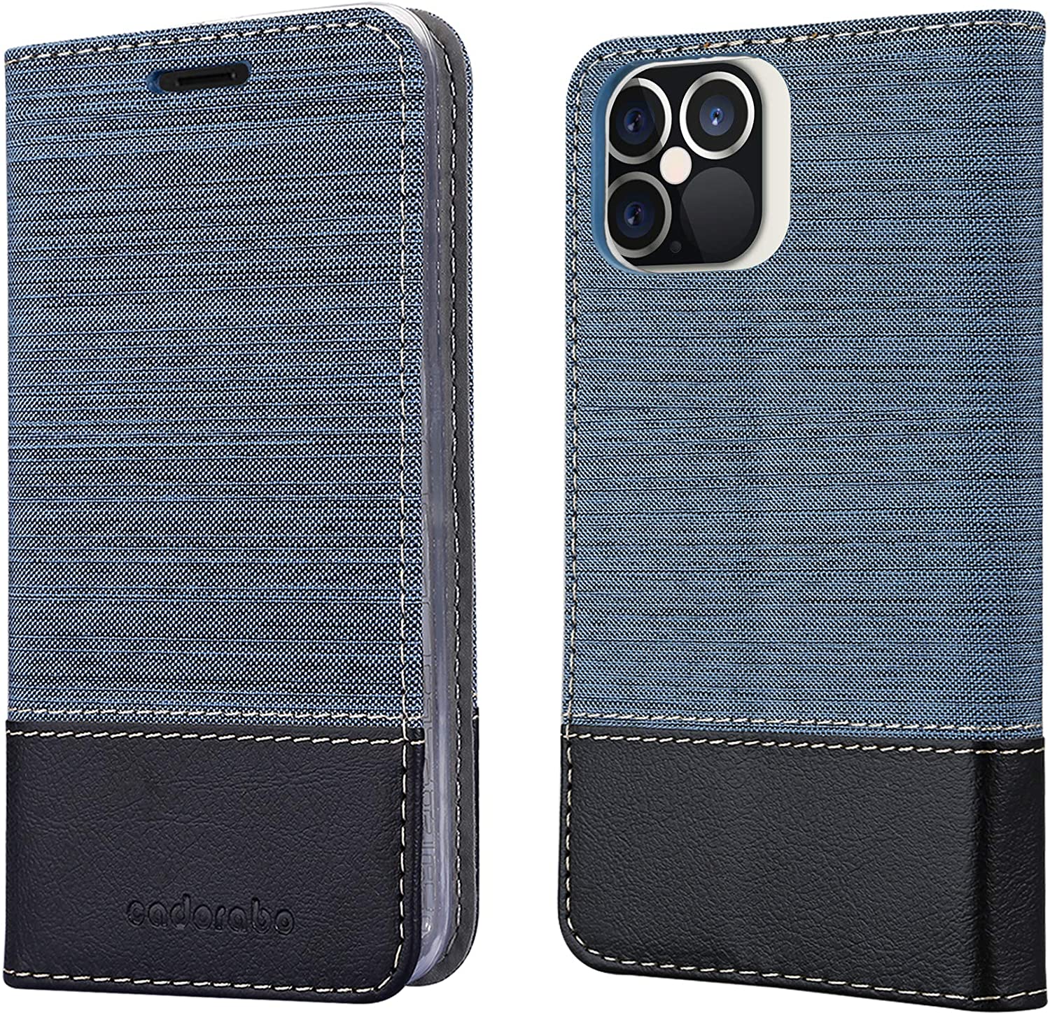 Cadorabo iPhone 12 Pro Max Θήκη Βιβλίο Stand - Dark Blue - Black