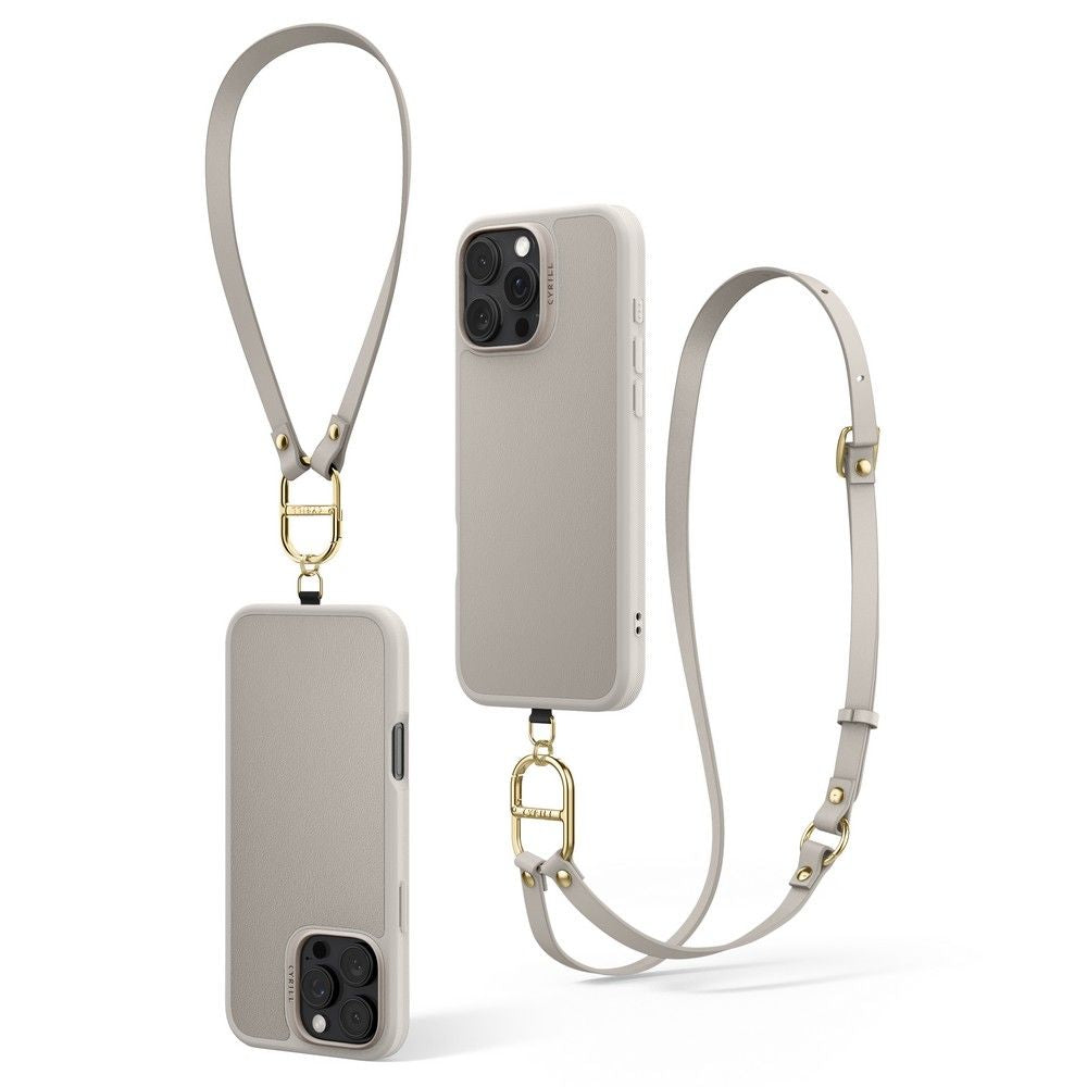 Spigen Cyrill iPhone 16 Pro Max Classic Charm Mag Σκληρή Θήκη MagSafe με Πλαίσιο Σιλικόνης και Λουράκι - Cream