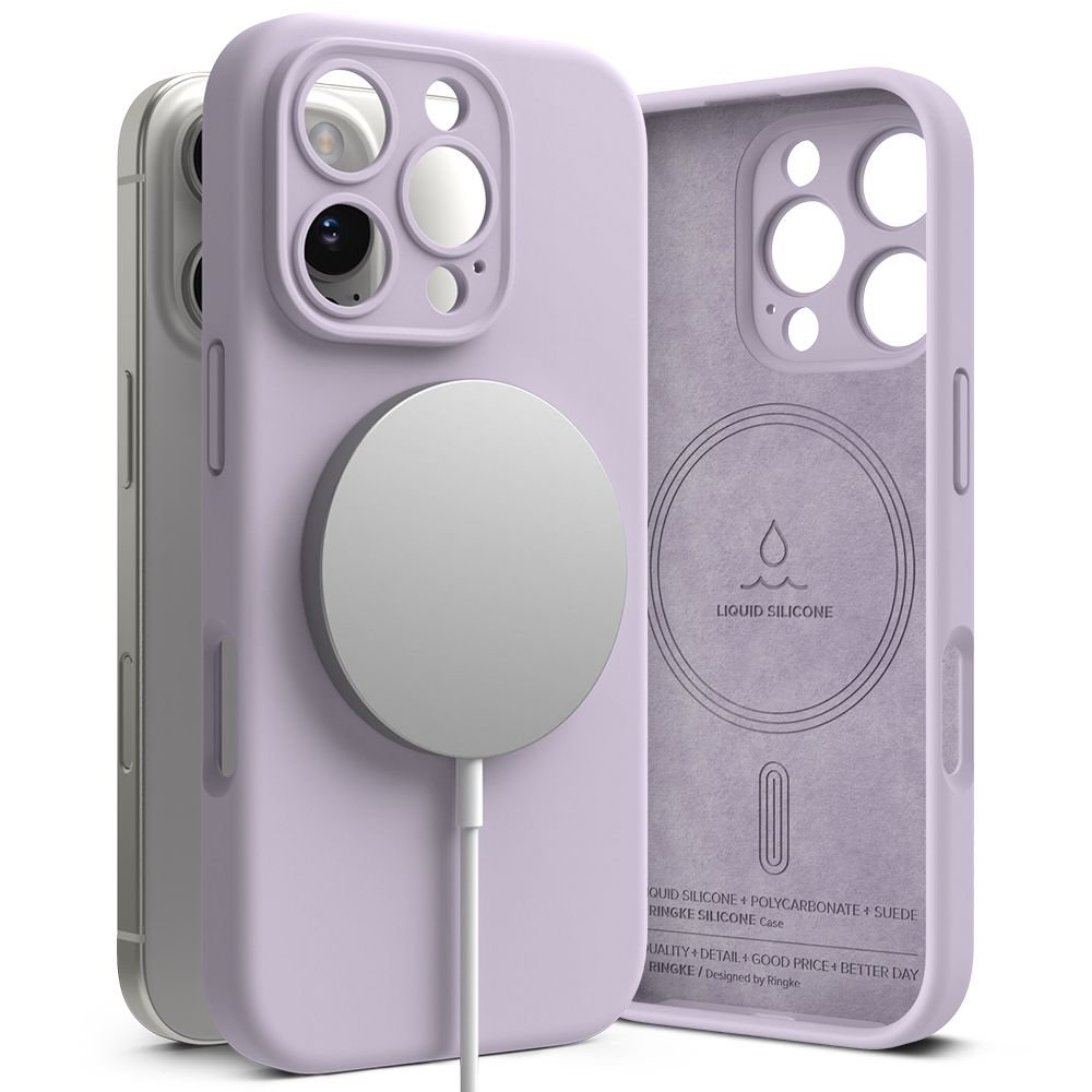 Ringke iPhone 16 Pro Silicone Magnetic MagSafe Case Θήκη Σιλικόνης με MagSafe - Light Purple