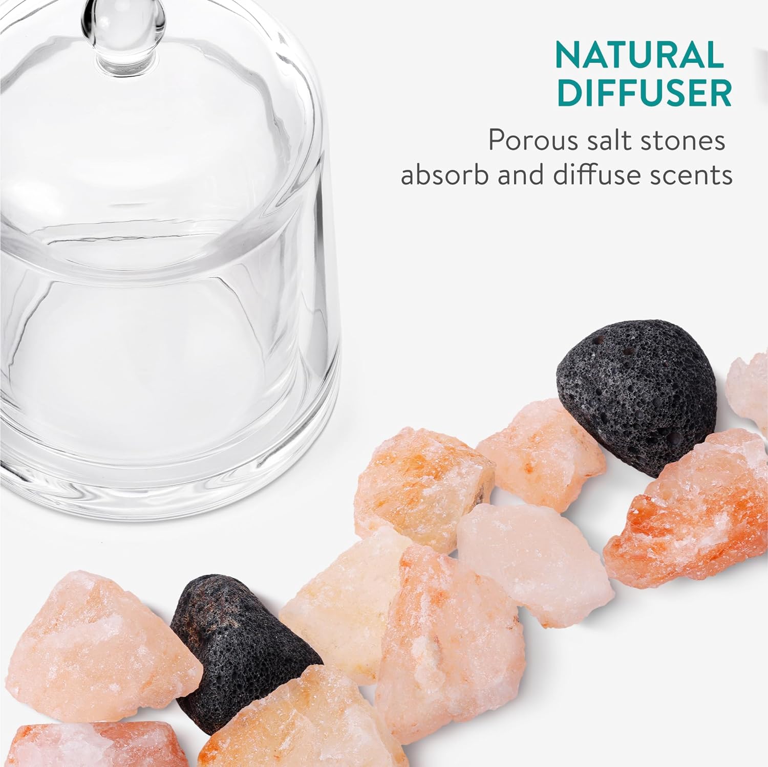 Navaris Διαχύτης Αιθέριων Ελαίων με Πέτρες από Αλάτι Ιμαλαΐων - Pink Salt Crystal - 61658.02