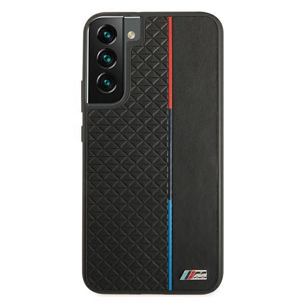 BMW Samsung Galaxy S22 Plus M Collection Triangles Σκληρή Θήκη με Πλαίσιο Σιλικόνης - Black