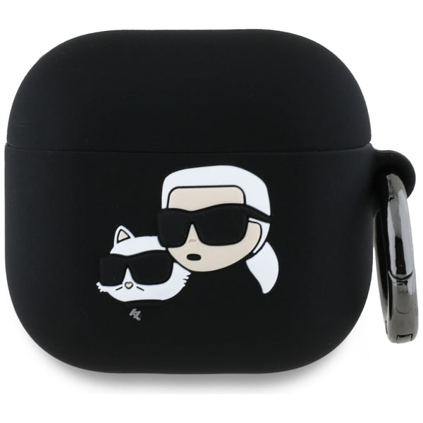 Karl Lagerfeld AirPods 4 Θήκη Σιλικόνης - Silicone Karl and Choupette Head 3D - Black - likebrands.gr