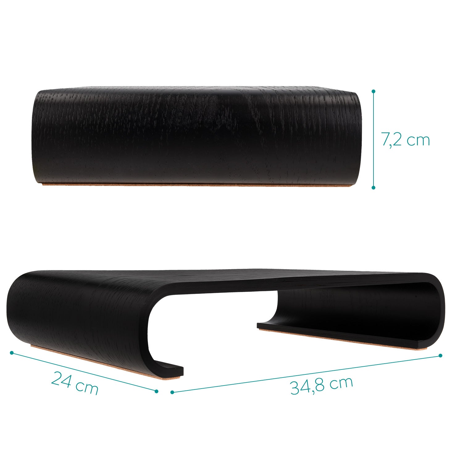 Navaris Computer Monitor Wood Stand - Βάση Στήριξης Οθόνης από Ξύλο - Black - 45835.01