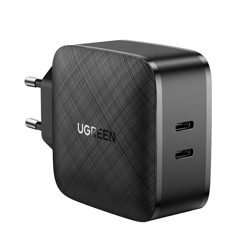 Ugreen CD216 PD 66W Οικιακός Φορτιστής Γρήγορης Φόρτισης με 2 Θύρες Type-C - Black