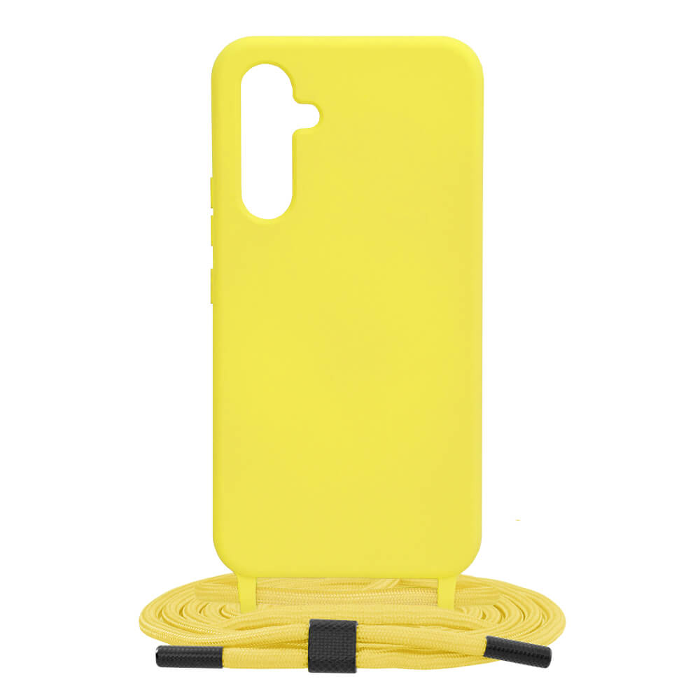 Techsuit Samsung Galaxy A54 5G Crossbody Lanyard Θήκη Σιλικόνης TPU με Λουράκι - Yellow