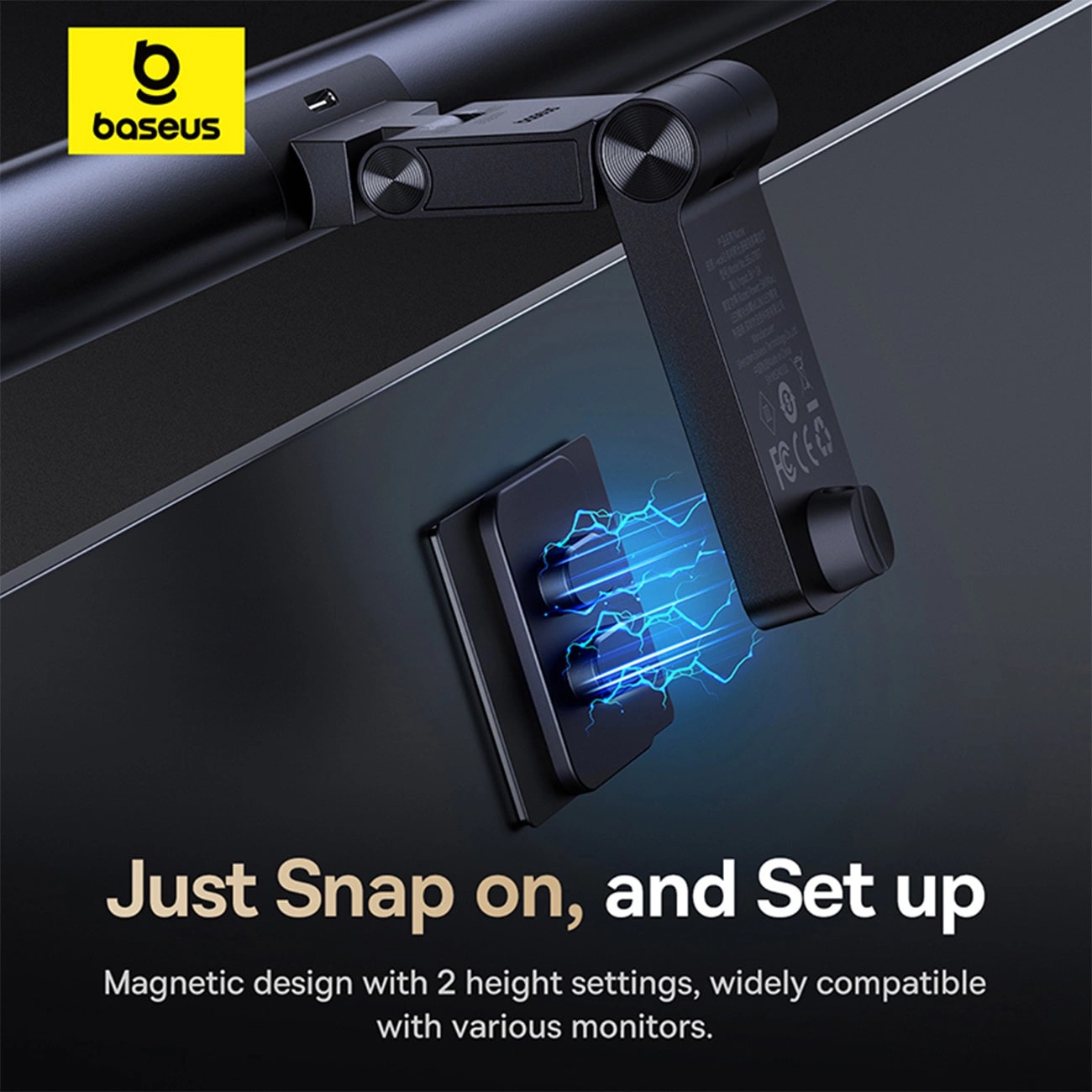 Baseus i-wok 3 BS-LT007 Φωτιστικό Οθόνης Υπολογιστή με Mαγνητική Tοποθέτηση - Black