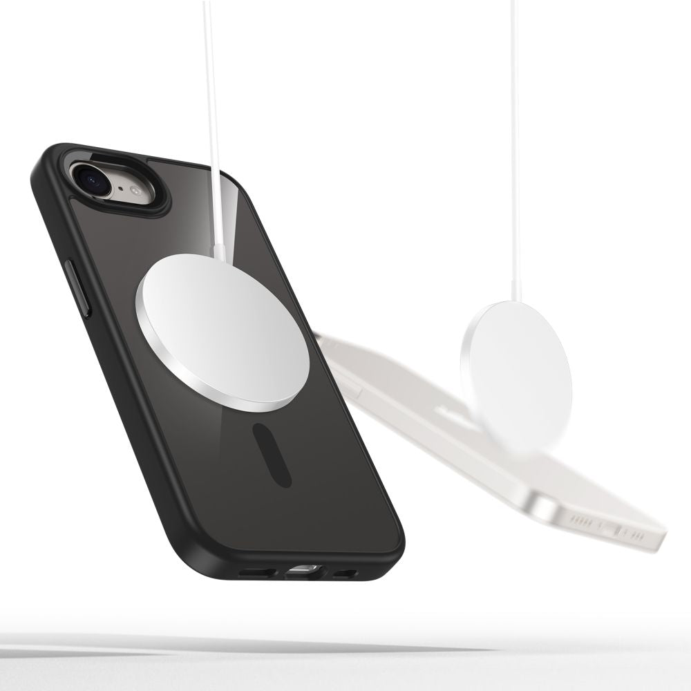 Tech-Protect iPhone 16e MagMat Σκληρή Θήκη με Πλαίσιο Σιλικόνης και MagSafe - Black / Clear