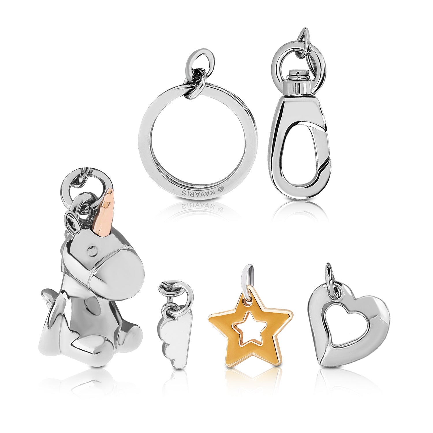 Navaris Unicorn Keychain Μπρελόκ Κλειδιών - Silver - 45104.01