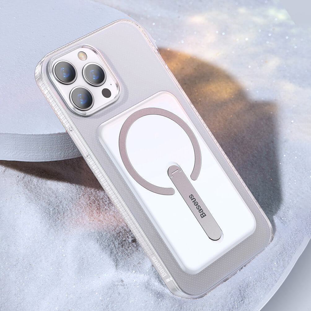 Baseus iPhone 13 Pro Magnetic Case Μαγνητική Θήκη με MagSafe και Μεταλλική Βάση - Διάφανη