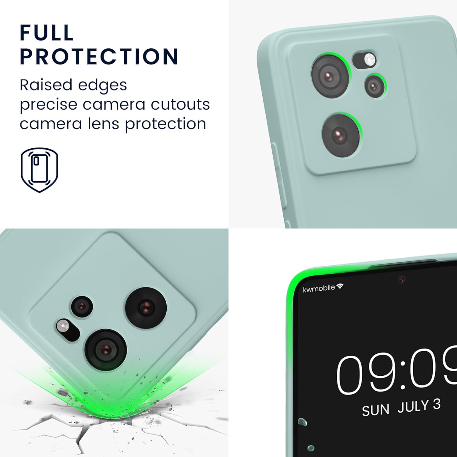 KW Xiaomi 13T / 13T Pro Λεπτή Θήκη Σιλικόνης Rubberized TPU - Cool Mint